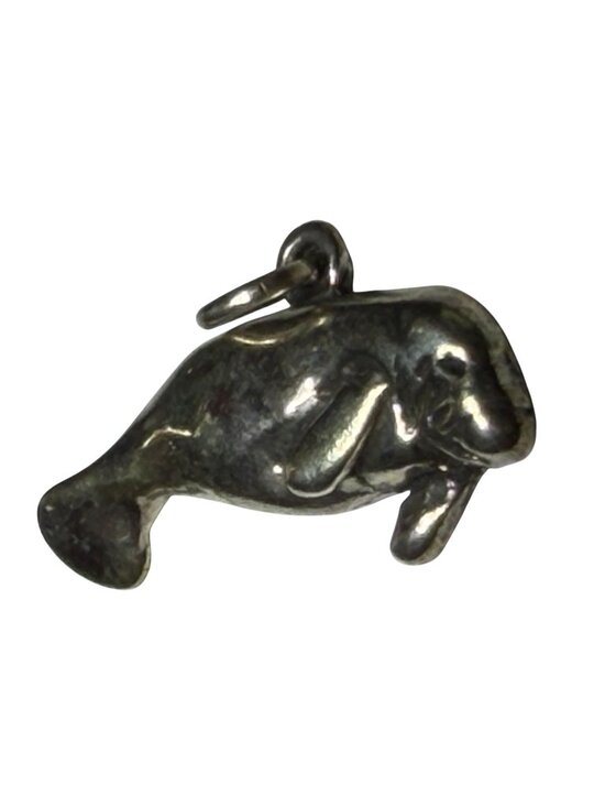Unknown Jewelry - Vintage Sterling Silver Manatee Pendant Charm sea Cow Souvenir